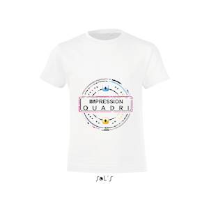 Finitions : Impression numérique quadri sur t-shirt blanc enfant Sol's modèle Régent. 
Avantages : L'impression numérique haute définition avec blanc de soutien permet un rendu de couleur exceptionnel quel de soit la couleur du t-shirt.
 Exemples d... 